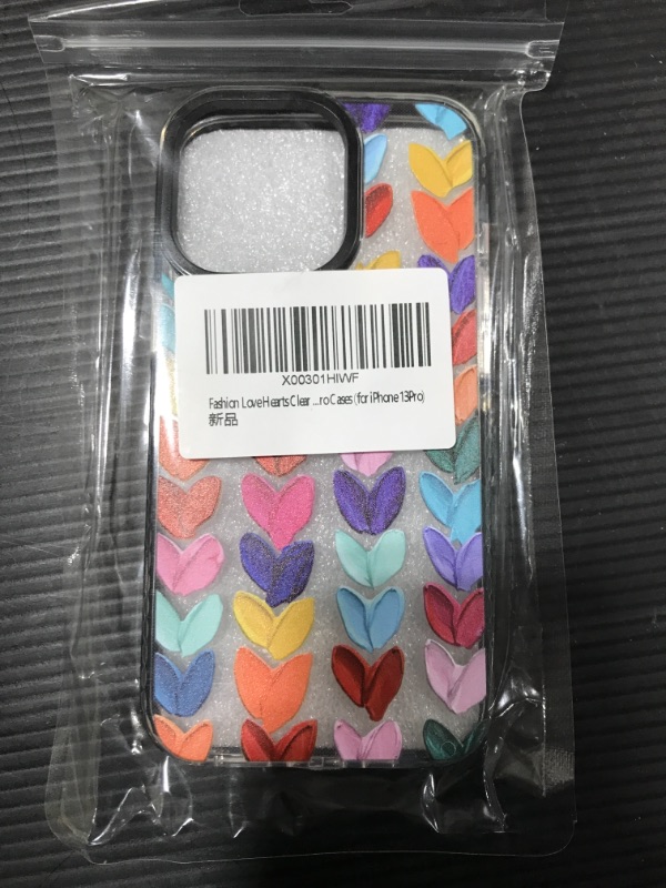 Photo 2 of Fashion Love Hearts Clear Phone Case for iPhone 13 Pro 6.1" Case Cute Color with Built-in Bumper Cover Shockproof Special Skin for iPhone 13 Pro Cases (for iPhone 13Pro)