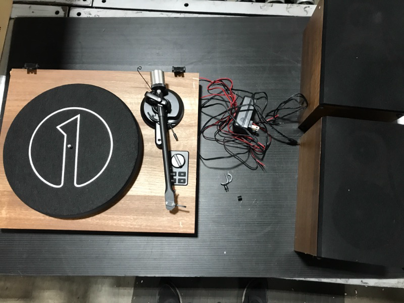 Photo 1 of [FOR PARTS AND SPEAKERS ONLY] 1 BY ONE Bluetooth Turntable HiFi System with 36 Watt Bookshelf Speakers