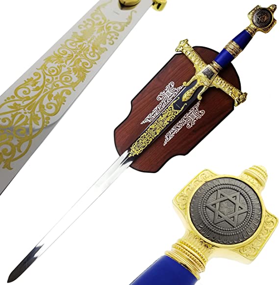 Photo 2 of 47" King Solomon Sword with Display Plaque. for Wall Decoration, Collection, Cosplay
