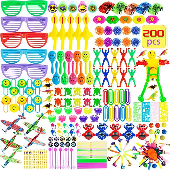 Photo 1 of 200PCS Party Favors Toys, Carnival Prizes Box, Birthday Party Favors for Kids, Pinata Stuffers, Goodie Bag Fillers, Classroom Reward, Treasure Box for Boys Girls and Kids.