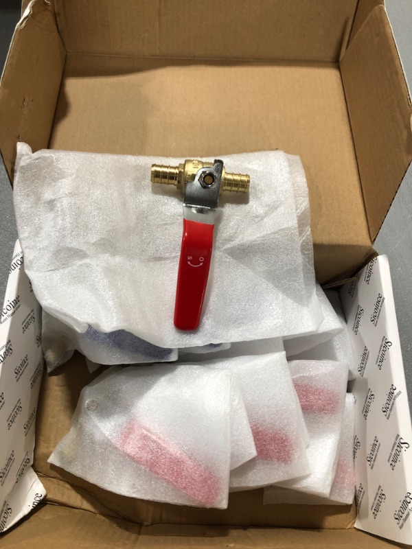 Photo 1 of (10 Pack) sicoince 1/2 Pex Ball Valve 1/2 Pex Shut Off Valve Pex Fittings 1/2 Inch Shut Off Valve Brass, Inlet Fit 1/2 Inch PEX b Pipe, Outlet Fit 1/2 Inch PEX b Pipe Item Package Quantity: 10 Pack