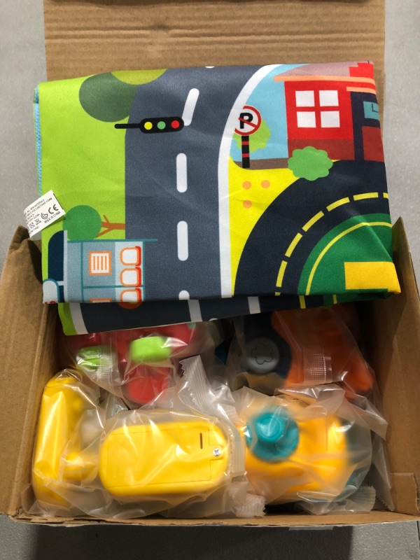 Photo 2 of ALASOU 8 Sets Baby Truck Car Toy and Playmat/Storage Bag|Baby Toys 12-18 Months|Toys for 1 2 3 Year Old Boy|1st Birthday Gifts for Infant Toddlers