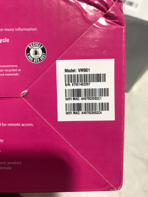 Photo 1 of VTech Upgraded Smart WiFi Baby Monitor VM901, 5-inch 720p Display, 1080p Camera, HD NightVision, Fully Remote Pan Tilt Zoom, 2-Way Talk, Free Smart Phone App, Works with iOS, Android