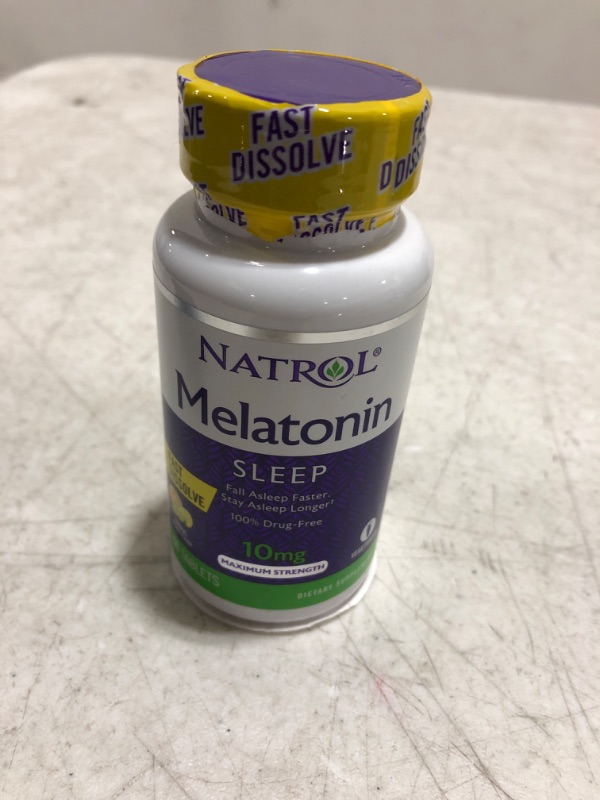 Photo 2 of Natrol Melatonin Fast Dissolve Tablets, Helps You Fall Asleep Faster, Stay Asleep Longer, Easy to take, Dissolves in Mouth, Strengthen Immune System, Max Strength, Citrus Punch Flavor, 10mg, 60 Count Citrus 60