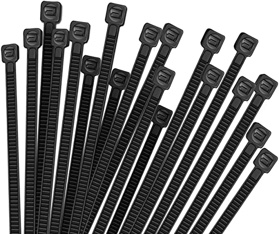 Photo 1 of 2 packs of HMROPE 100pcs Cable Zip Ties Heavy Duty 12 Inch, Premium Plastic Wire Ties with 50 Pounds Tensile Strength, Self-Locking Black Nylon Zip Ties for Indoor and Outdoor

