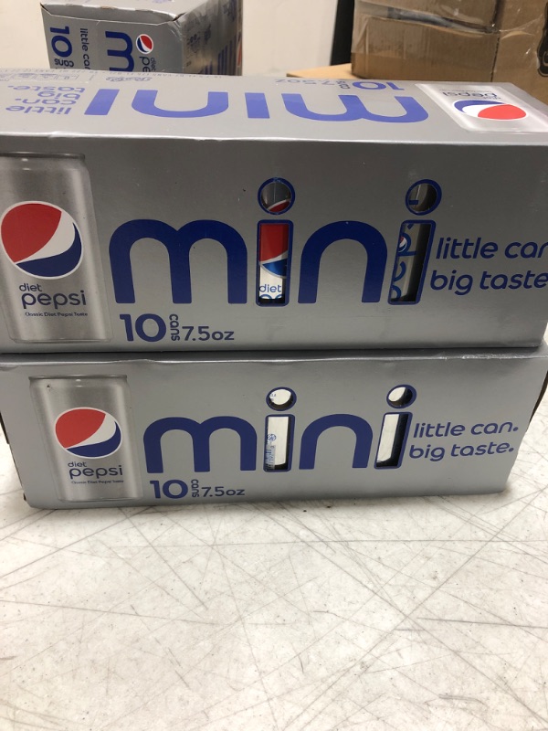 Photo 2 of 2- Diet Pepsi Soda, 7.5 Ounce Mini Cans, 10 Pack
