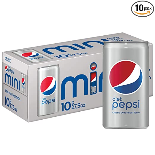 Photo 1 of 2- Diet Pepsi Soda, 7.5 Ounce Mini Cans, 10 Pack
