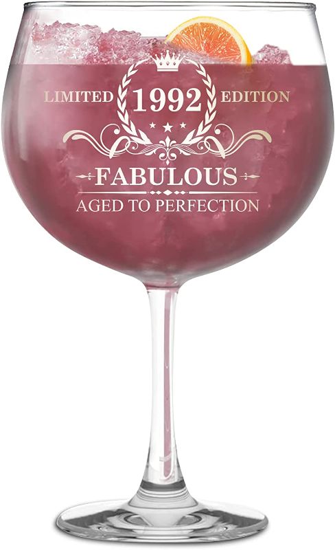 Photo 1 of 30th Birthday Gifts For Her - Vintage 1992 30th Birthday Decorations For Her - Best 30 Year Old Gifts Ideas For Wife, Friends, Sister, Her - Turning 30 Presents for Female - 22 Oz Wine Glass 