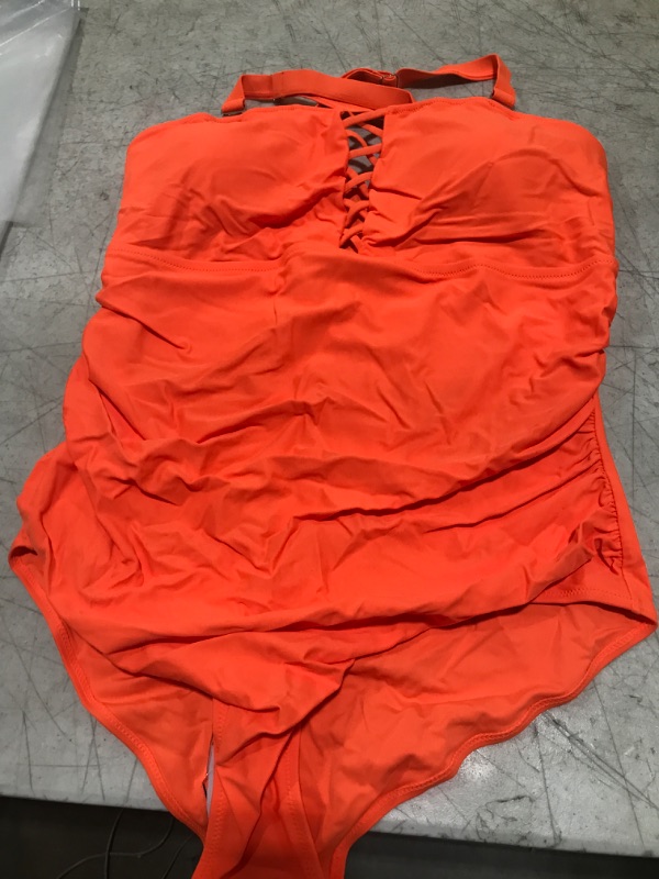 Photo 1 of Yonique 16W orange swimsuit 1 piece 