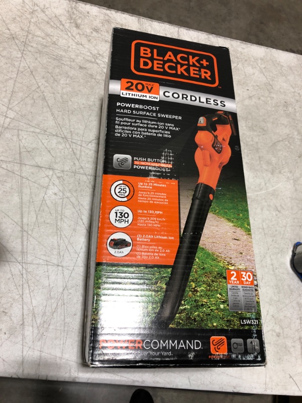 Photo 2 of Black & Decker PowerBoost Handheld Leaf Blower, Orange, (LSW321)
