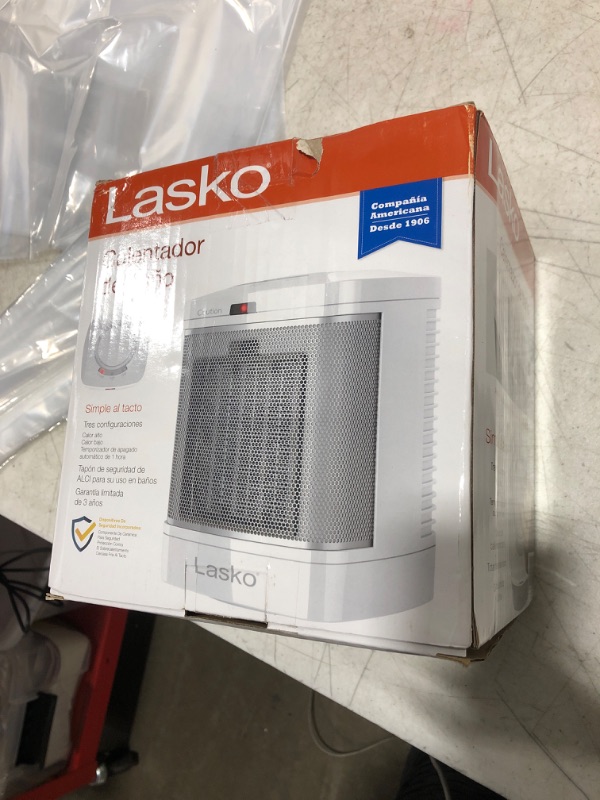 Photo 1 of Lasko 1500W Bathroom Space Heater with ALCI Safety Plug and Timer CD08200 White
