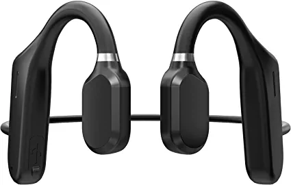 Photo 1 of Open-Ear Headphones, Wireless Air Conduction Headphones Lightweight Sweatproof Bluetooth Sports Headset with Mic Answer Phone Call Music for Running, Hiking, Driving, Bicycling (Black)
