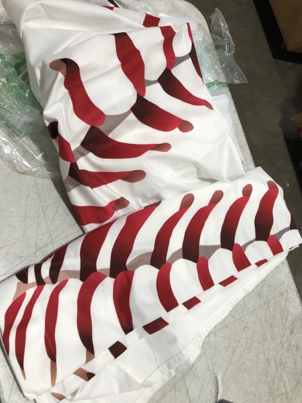 Photo 1 of 2 pcs long red/white curtians 