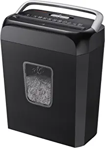 Photo 1 of Bonsaii Paper Shredder for Home Use,6-Sheet Crosscut Paper and Credit Card Shredder for Home Office,Home Shredder with Handle for Document,Mail,Staple,Clip-3.4 Gal Wastebasket(C237-B)
