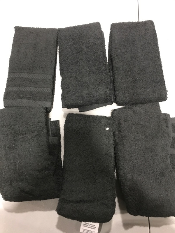 Photo 1 of Set of 6 Black Hand Towels