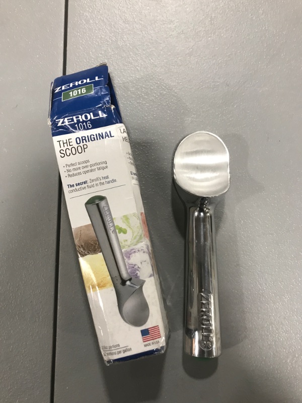 Photo 2 of Zeroll Original Ice Cream Scoop with Unique Liquid Filled Heat Conductive Handle Simple One Piece Aluminum Design Easy Release Made in USA, 2.5-Ounce, Silver 2.5-Ounce Silver