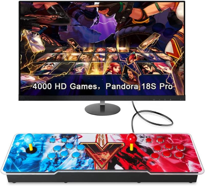 Photo 1 of IDYNIREL 3D Games Pandora Box 18S Pro 4000 in 1 Arcade Game Console,1280x720 Full High Definition, Favorite List, Search/Save/Hide/ Pause Games,4 Players Games
