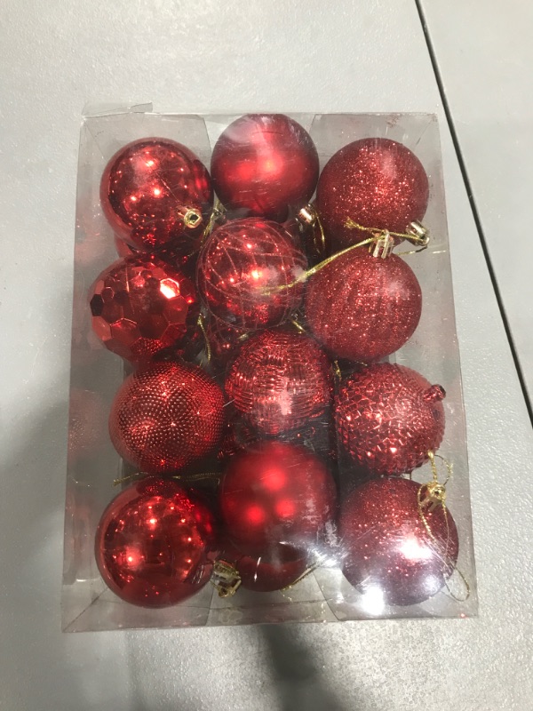 Photo 1 of 24 Red Christmas Ornaments Small 