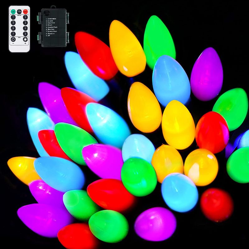 Photo 1 of C3 Bulbs Battery Christmas String Lights with Timer - 60 LED 23ft String Lights - Fairy Lighting for Outdoor, Indoor, Garden, Yard, Party, Home, Wreath, Garland Christmas Tree Decorations 