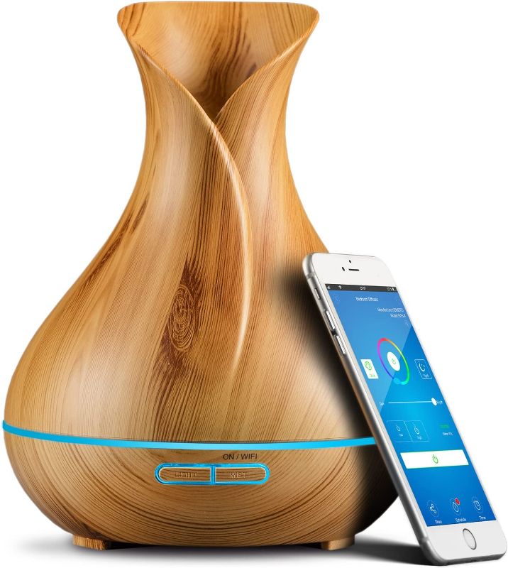 Photo 1 of Limited-time deal: Smart WiFi Wireless Essential Oil Aromatherapy Diffuser - Works with Alexa & Google Home – Phone App & Voice Control - 400ml Ultrasonic Diffuser & Humidifier - Create Schedules - LED & Timer Settings 