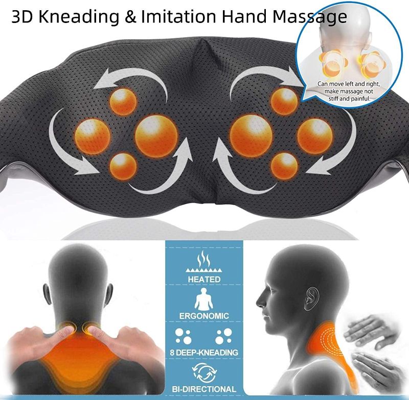 Photo 2 of RENPHO Neck Massager with Heat, Shiatsu Shoulder Massager with Electric Deep Tissue Kneading Massage, Back, Leg, Foot, Arm, Full Body, Muscles, for Home, Car, Office 