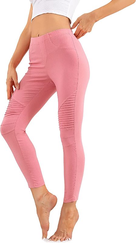 Photo 1 of CALIPESSA Women's Skinny Cropped Pants Pleated Stretch Leggings Pencil Pants M
