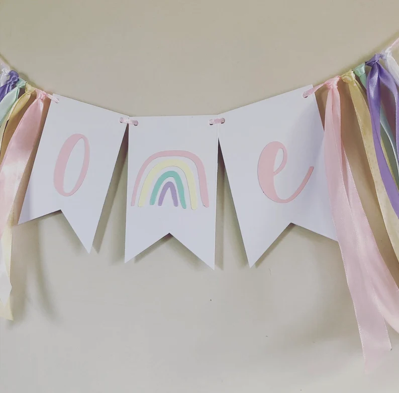 Photo 1 of Baby Girl, ONE Birthday Rainbow Table Skirt 