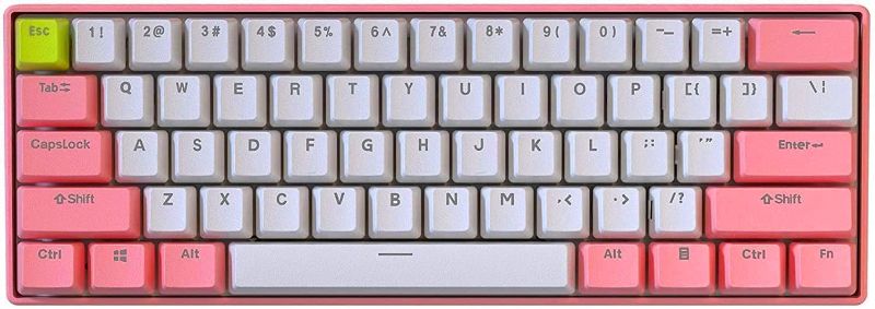 Photo 1 of BOYI 60% Mechanical Gaming Keyboard,BOYI 61 Mini RGB Cherry Switch PBT Keycap 60% RGB Mechanical Gaming Keyboard(Pink Color, Cherry Blue Switch) 