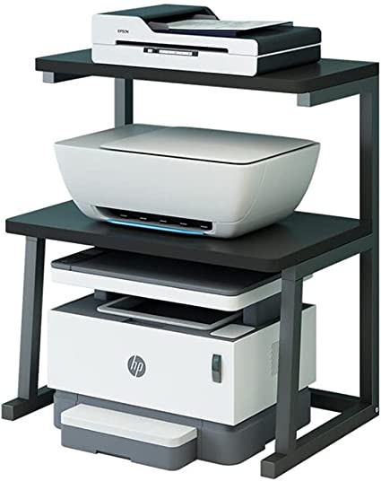 Photo 1 of 3-Tier Desktop Printer Shelf Stand Rack with Anti-Skid Pads, Multi-Purpose Office Book Storage Shelf for Fax Scanner Files Stationery,WHITE
