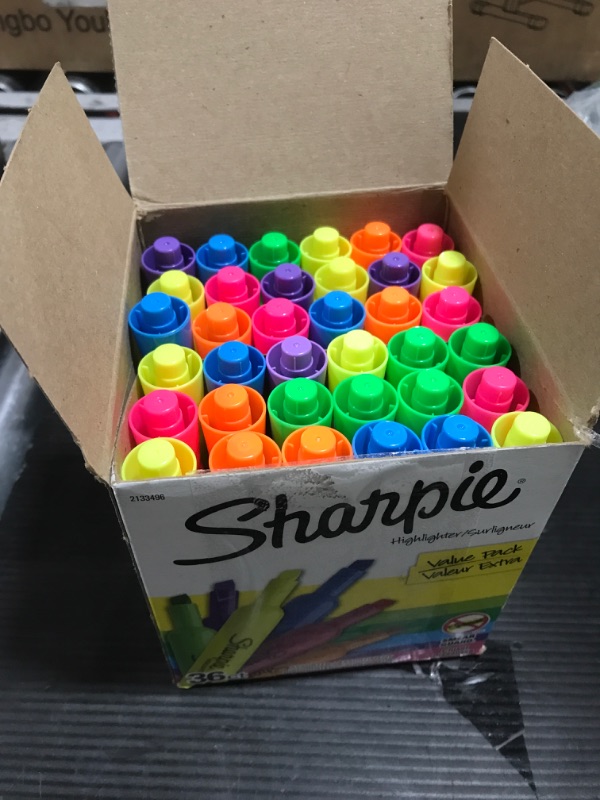 Photo 2 of SHARPIE Tank Highlighters, Chisel Tip, Assorted Color Highlighters, Value Pack, 36 Count 36 Count Assorted; 6 Different Colors