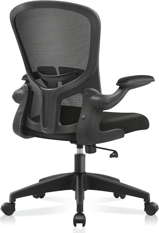 Photo 1 of FelixKing Office Chair, Ergonomic Desk Chair with Adjustable Height, Swivel Computer Mesh Chair with Lumbar Support and Flip-up Arms, Backrest with Breathable Mesh (Black)
