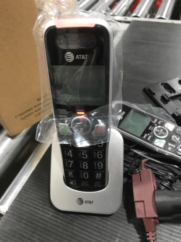 Photo 2 of AT&T BL102-2 DECT 6.0 2-Handset Cordless Phone for Home with Answering Machine, Call Blocking, Caller ID Announcer, Audio Assist, Intercom, and Unsurpassed Range, Silver/Black 2 Handset Phone