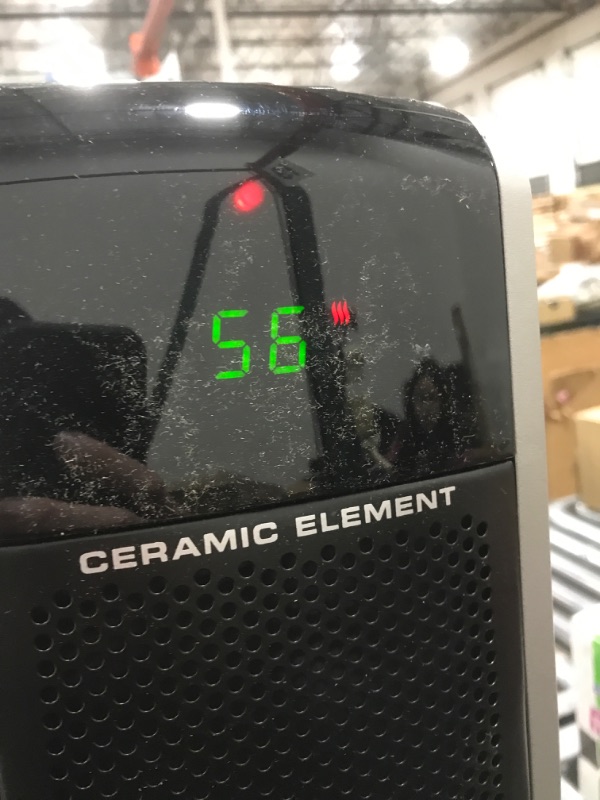 Photo 1 of Lasko Oscillating Digital Ceramic Tower Space Heater for Home with Overheat Protection, Timer and Remote Control, 29 Inches, Black, 1500W, 5586
