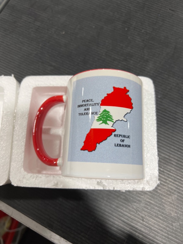 Photo 2 of 3dRose Flag of Lebanon Mug, 11 oz, Red