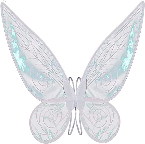 Photo 1 of caretoto Fairy Wings for Adult Dress Up Sparkling Sheer Wings Halloween Fairy Costume Angel Wings for Kids Girls Women
