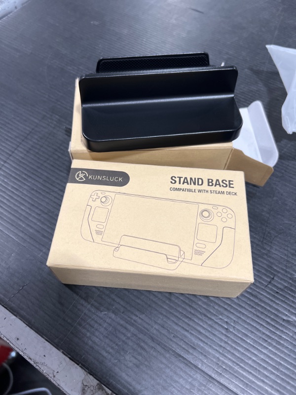 Photo 1 of Pack of 2 KUNSLUCK Stand Base for Valve Steam Deck 2021, Steam Deck Dock with Anti-Slip Silicone Pad (Black)
