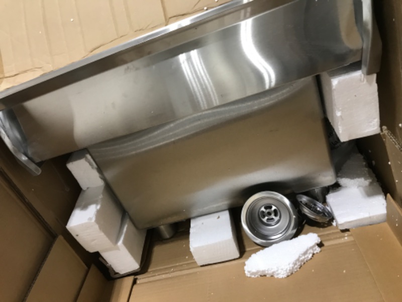 Photo 1 of ROCKPOINT Basics Stainless Steel Sink w/Faucet Utility Sink Basics Stainless Steel Sink 24"Wx20.6"Dx48.8"H