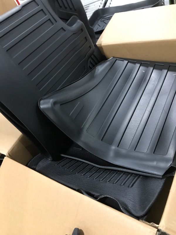 Photo 4 of (6 Pack) Tesla Model Y Floor Mats 2023 2022 2021 2020 3D Full Cover Front Rear Trunk Mats Custom Fits Floor Liners for Tesla Model Y Accessories All-Weather Protect Rear Cargo Liner Mats
