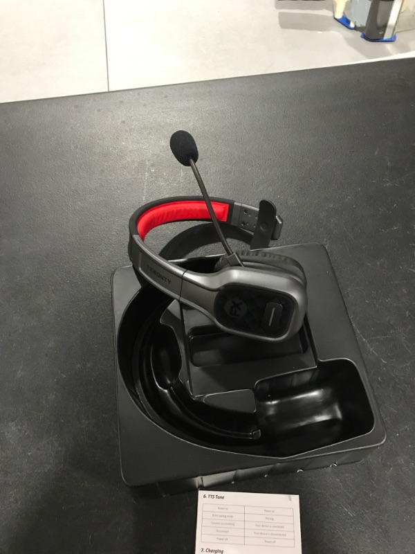 Photo 1 of FXWONTY Trucker Bluetooth Headset, Bluetooth Headset with Microphone Noise Canceling & Mute Button, Bluetooth 5.0 Multipoint Headphones for Trucker/Remote Worker/Online Class/Call Center/Zoom/Teams FX-HS010