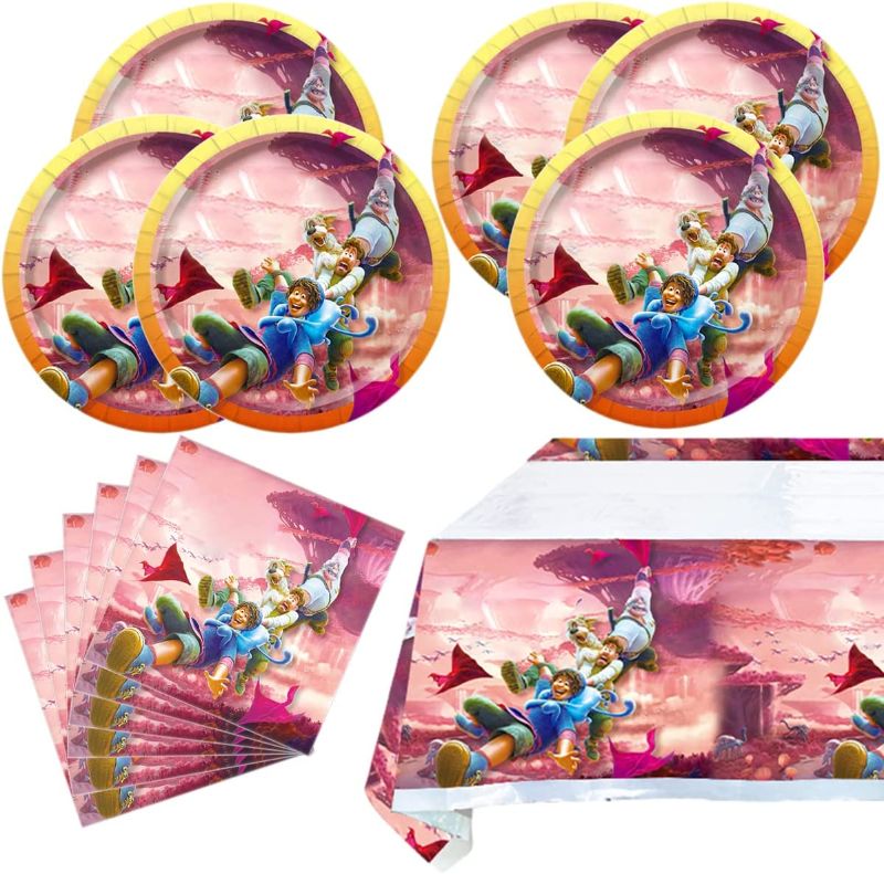 Photo 1 of 41pcs Strange World Party Supplies, 20 Plates + 20 Napkin + 1Tablecloth?Strange World Birthday Party Decorate Supplies
