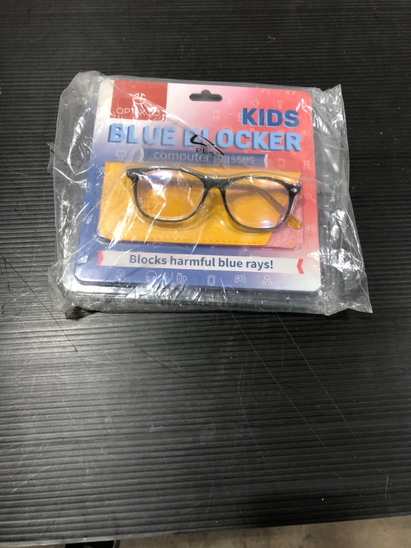 Photo 2 of Blue Light Blocking Glasses Girls & Boys | Anti Eyestrain Blue Light Glasses Kids Computer Gaming Glasses (Ages 3-10) | Flexible Blue Square Frames with Yellow Temples Video Phone Screen Eyeglasses