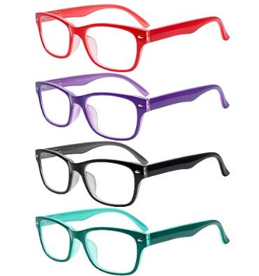 Photo 1 of (4 PACK) SIGVAN Reading Glasses  Blue Light Blocking Eyeglasses Quality Spring Hinge Colorful Computer Readers for Women Men 