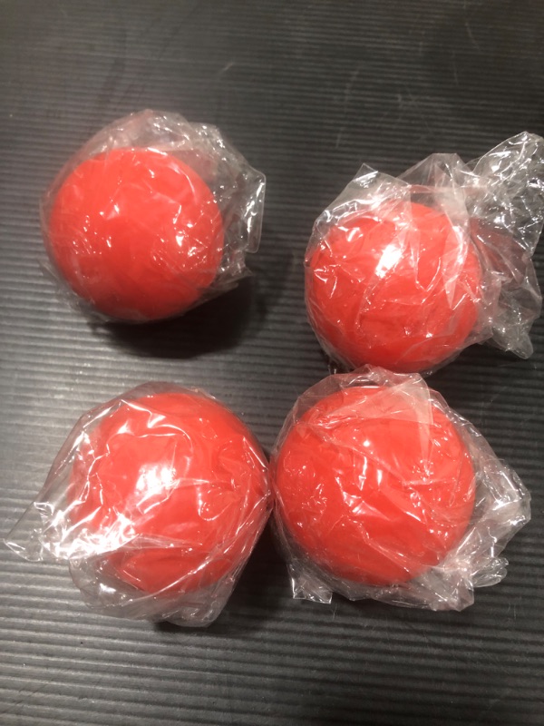 Photo 2 of (4 BALLS) Lacrosse Balls - Foot Massage Ball, Deep Tissue Myofascial Release Massage Balls for Trigger Points, Plantar Fasciitis, Tight Muscles, Neck, Back, Yoga, Workout, Stress Relief (Red, 4 Balls)
