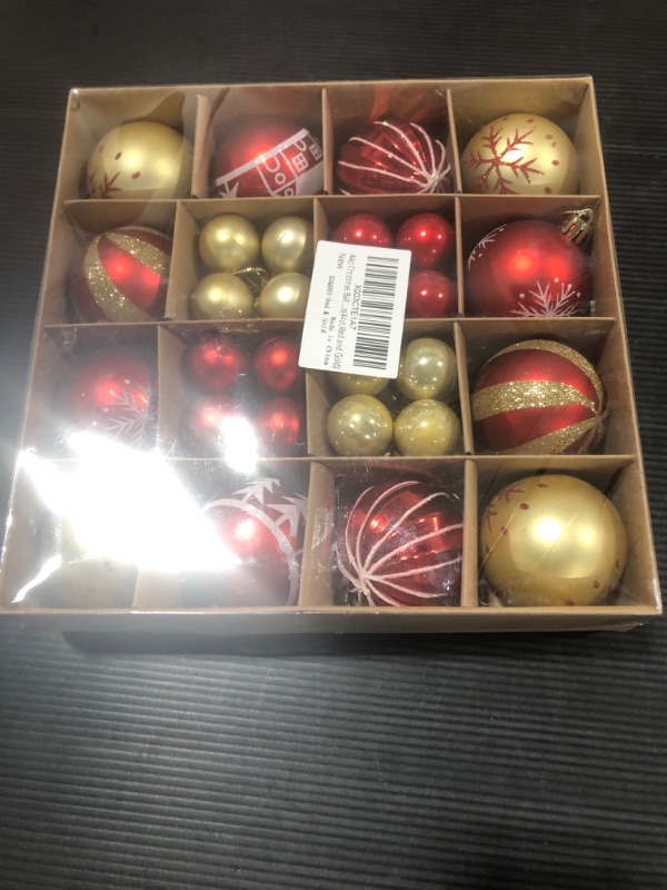 Photo 2 of 44ct Christmas Ball Ornaments,Red and Gold Ball Ornaments for Christmas Tree,Shatterproof Waterproof Glittering Christmas Decorative Hanging Ornaments,Christmas Decoration(44ct,Red and Gold)
