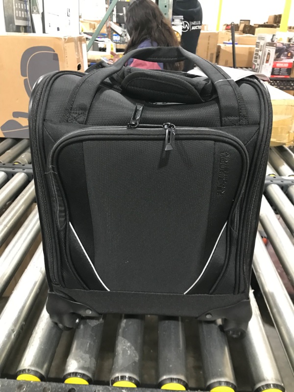 Photo 2 of American Tourister Zoom Turbo Softside Expandable Spinner Wheel Luggage, Black, Underseater Underseater black