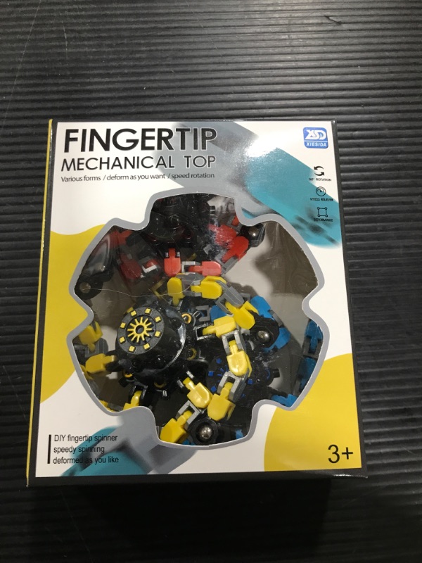 Photo 2 of Fidget Spinner Packs, Finger Hand Spinner Toy with Transformable Chain Mechanical Spiral Twister Fingertip Gyro Stress Relief Toy for Adult and Kids Fingertip Spinner Gyro Sensory Fidget Toys (3)