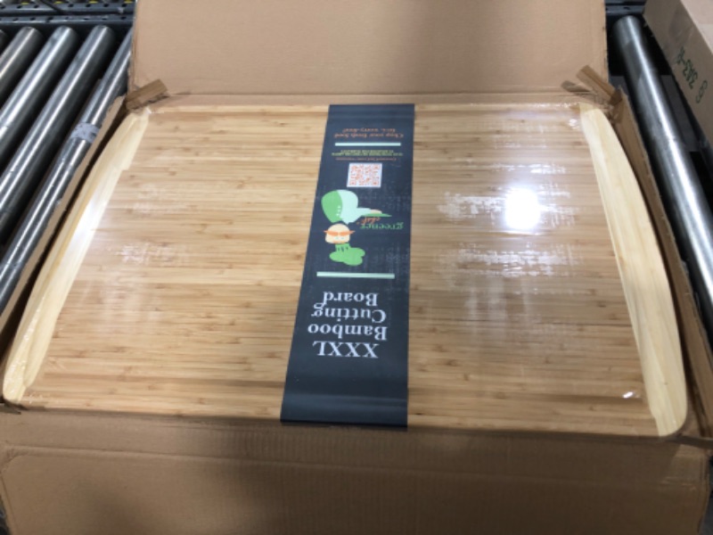 Photo 2 of 30 x 20 Bamboo Extra Large Cutting Board - Wooden Stove Top Cover Noodle Board - Meat Cutting Board for BBQ - Turkey Carving Board - Extra Large Charcuterie Board - Over the Sink Cutting Board
