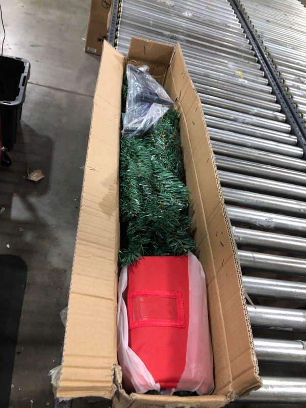 Photo 1 of 5ft Artificial Christmas Tree, Xmas Premium Spruce North Valley Holiday Hinged Pine Decorations Trees for Home Office Party Indoor Outdoor Decoration w/ 450 Branch Tips Easy Assembly, Foldable Base 5 ft