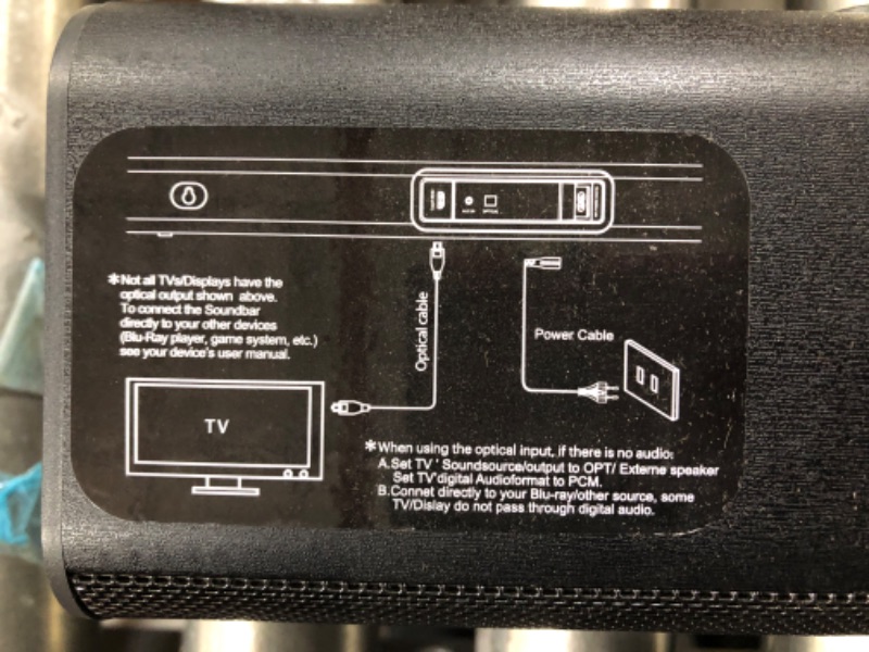Photo 4 of SAKOBS Sound Bars for TV Speakers Soundbar 80W TV Soundbars with Built-in Subwoofer & Deep Bass, 2.1Ch TV Sound Bar with HDMI/Bluetooth 5.0 / Opt/AUX Connectivity Home Surround System