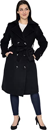 Photo 1 of ACECOZY Women's Superior 100% Wool Trench Coat, Classy Long Wool Coat with Belt 
Size Large